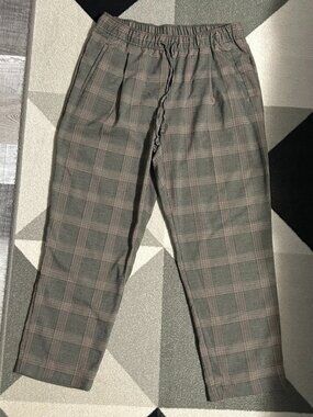 Old Navy Plaid Billie Staright Leg Pull-on Pants Women's Size L
